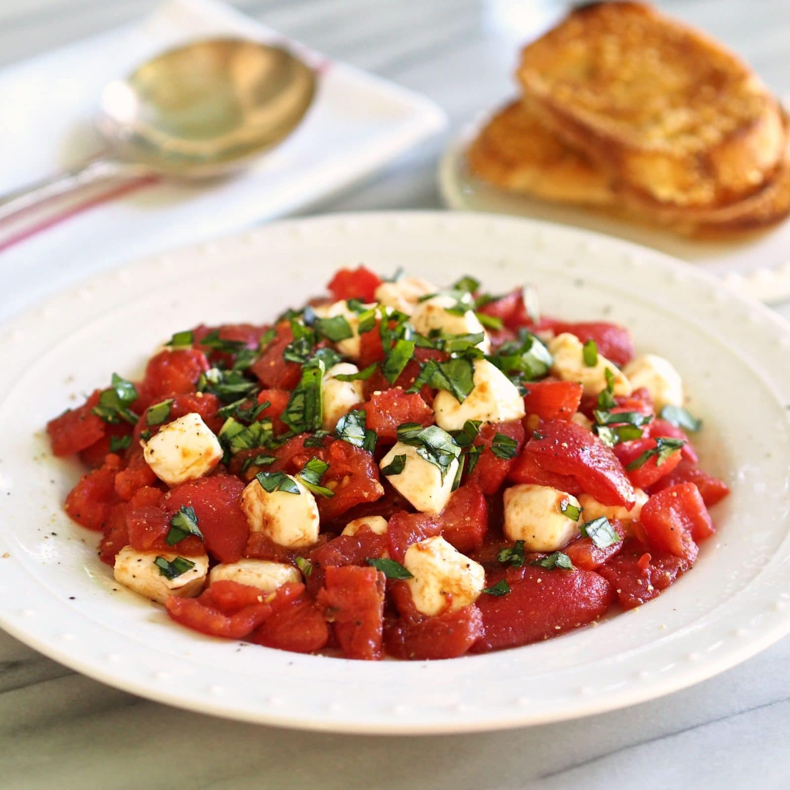 Tomato Caprese Salad
 Roasted Tomato Caprese Salad Simply Sated