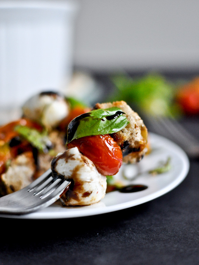 Tomato Caprese Salad
 Roasted Tomato Caprese Panzanella Salad