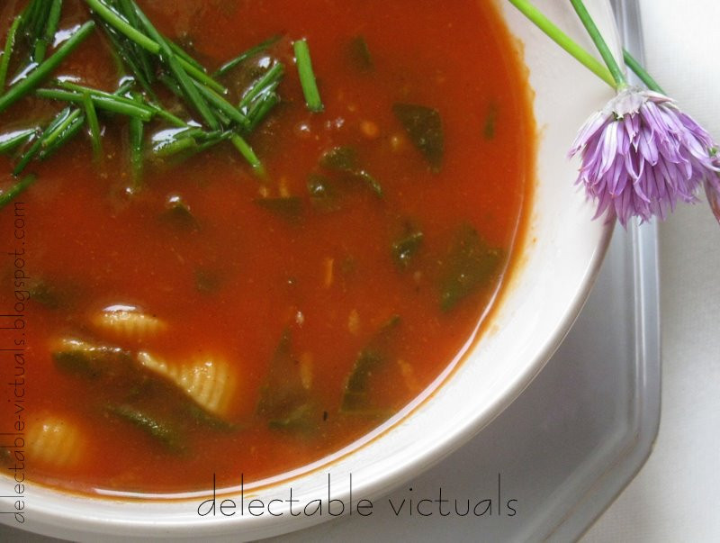 Tomato Florentine Soup
 Delectable Victuals Tomato Florentine Soup