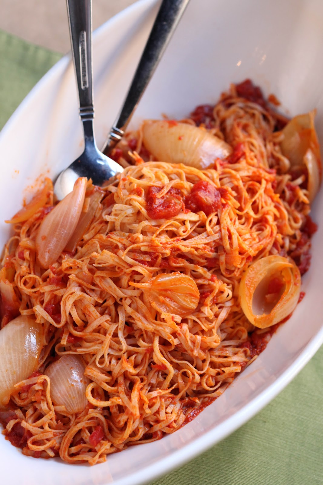 Tomato Pasta Sauce
 Butter ion and Tomato Pasta Sauce Baked New England