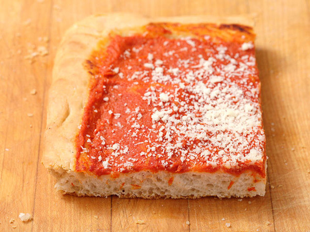 Tomato Pie Pizza
 Homemade Philadelphia Tomato Pie Style Pizza Recipe