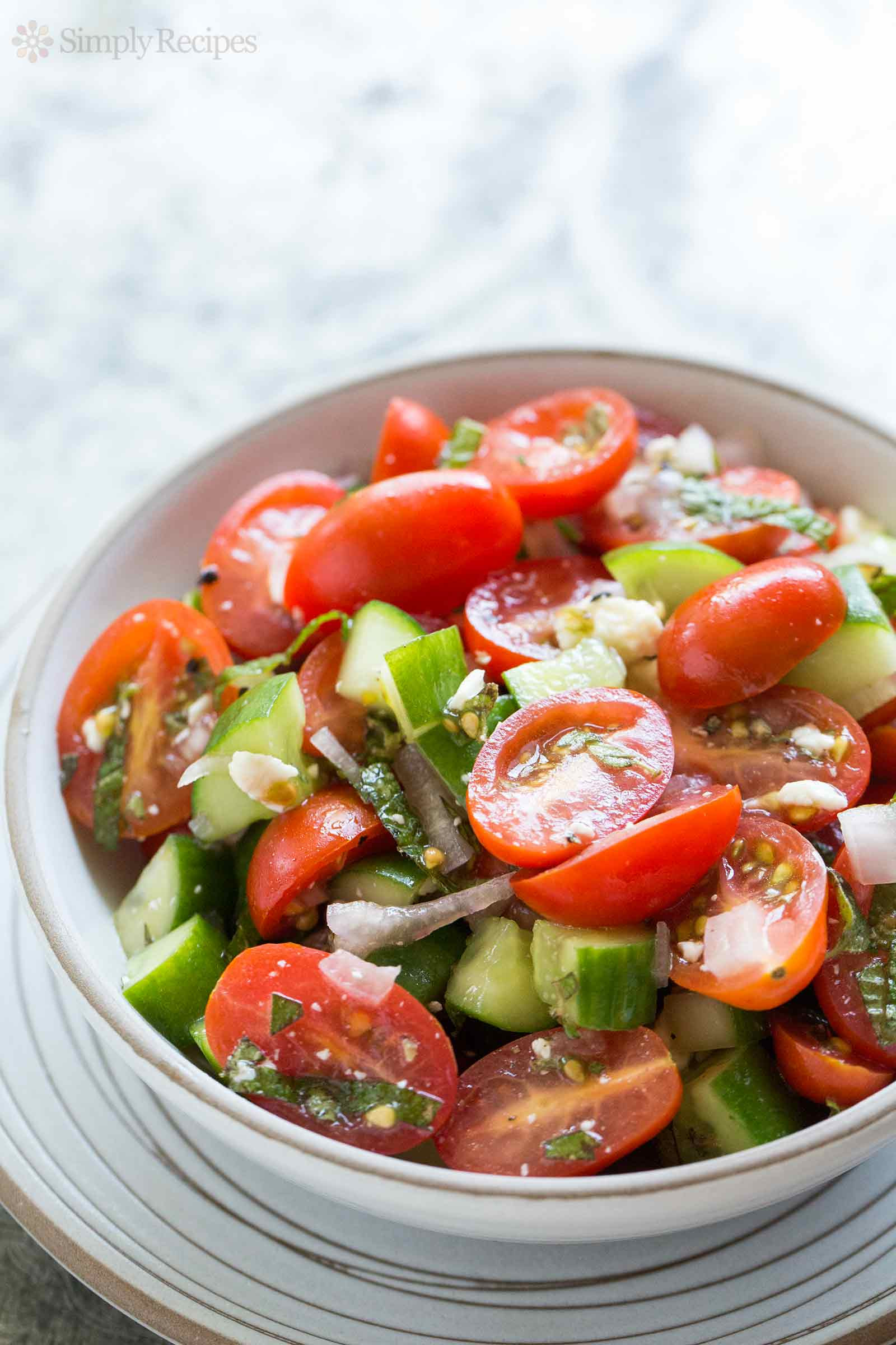 Tomato Salad Recipes
 Tomato Cucumber Feta Salad Recipe