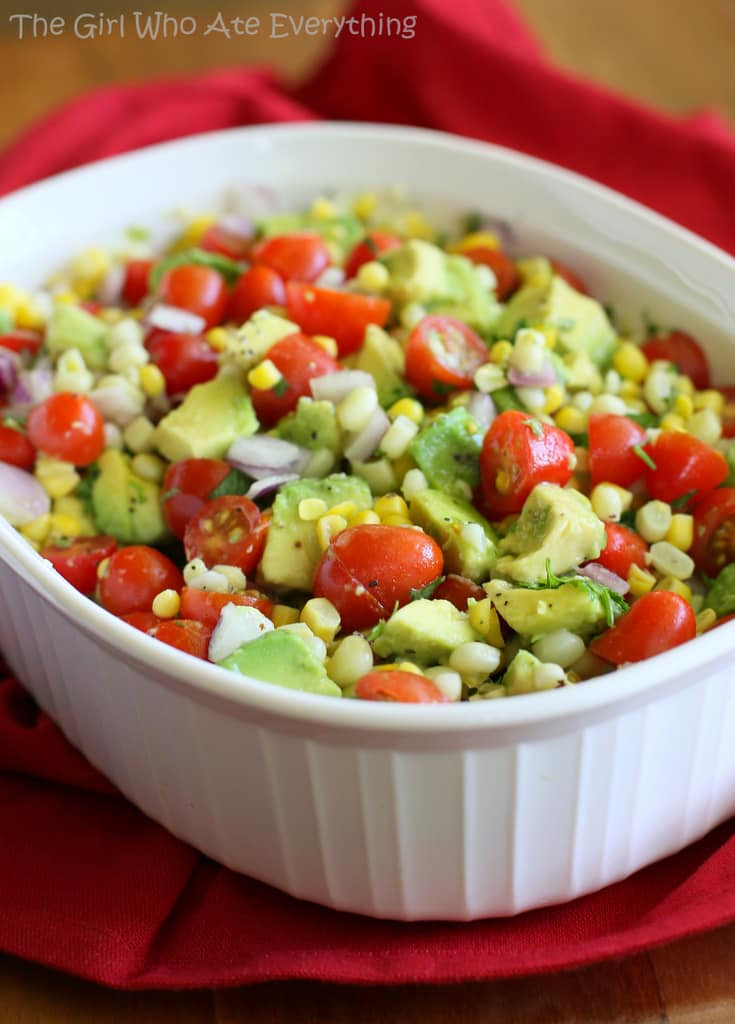 Tomato Salad Recipes
 Corn Avocado and Tomato Salad