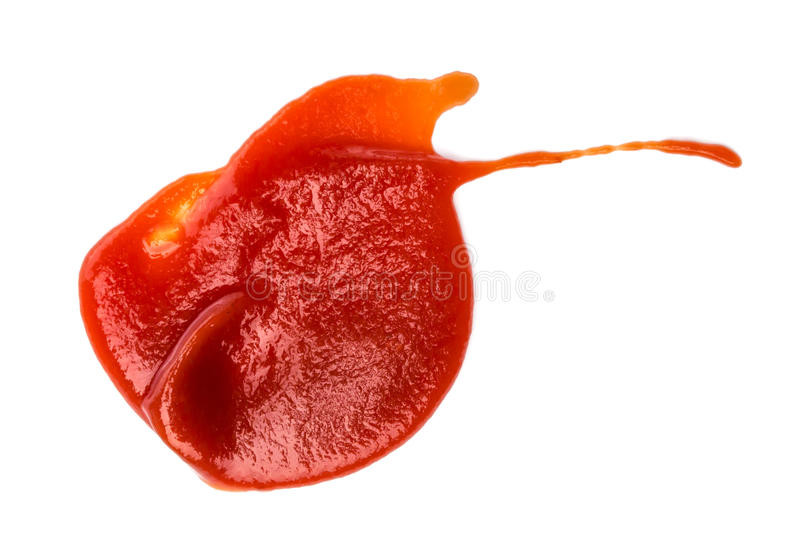 Tomato Sauce Stain
 Ketchup Tomato Sauce Isolated White Background Stock