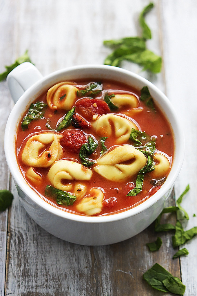 Tomato Tortellini Soup
 tomato spinach tortellini soup