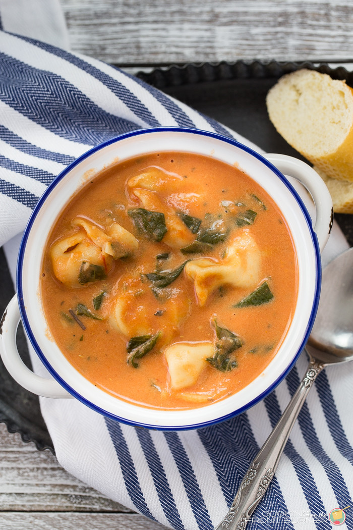 Tomato Tortellini Soup
 Creamy Tomato Spinach Tortellini Soup