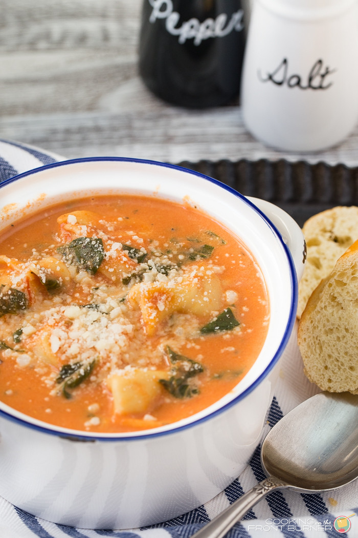 Tomato Tortellini Soup
 Creamy Tomato Spinach Tortellini Soup