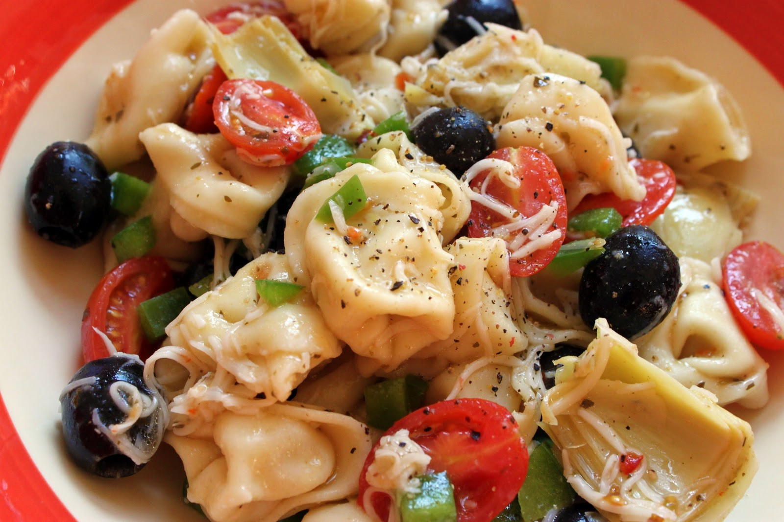 Tortellini Pasta Salad
 The Chickpea Chickadee Cheese Tortellini Pasta Salad