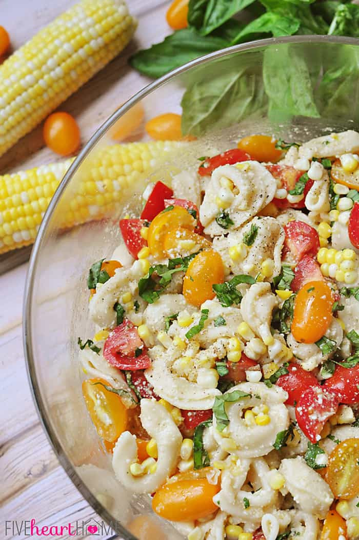 Tortellini Pasta Salad
 Tortellini Pasta Salad with Tomatoes Basil & Fresh Corn