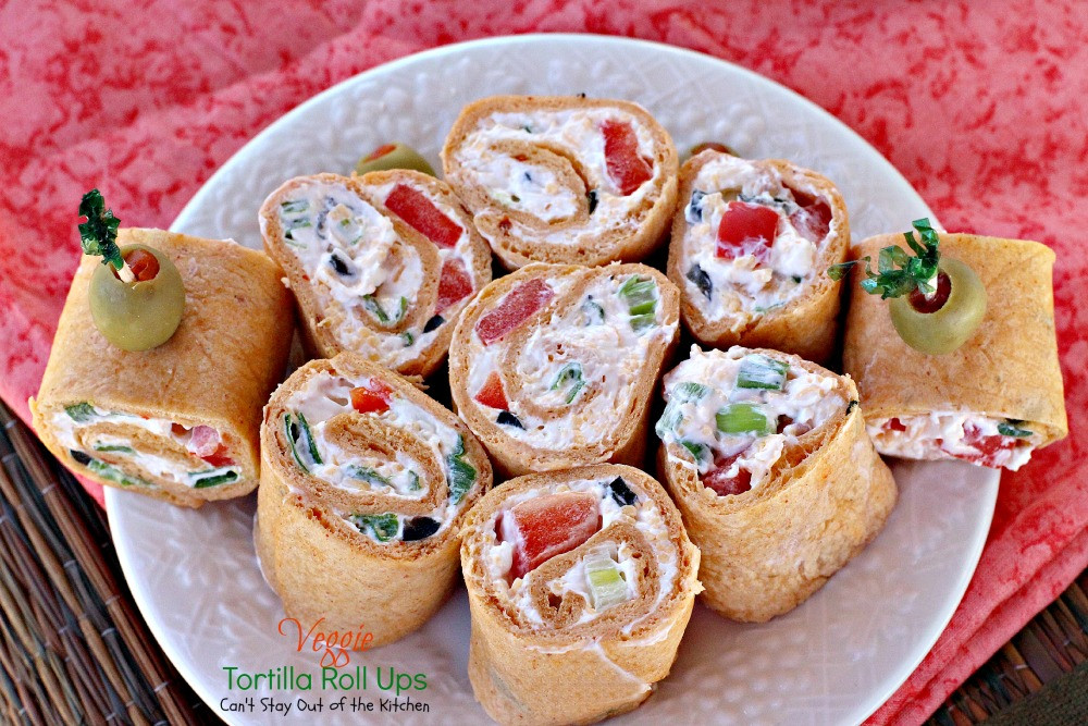 Tortilla Wraps Appetizer
 Veggie Tortilla Roll Ups Can t Stay Out of the Kitchen