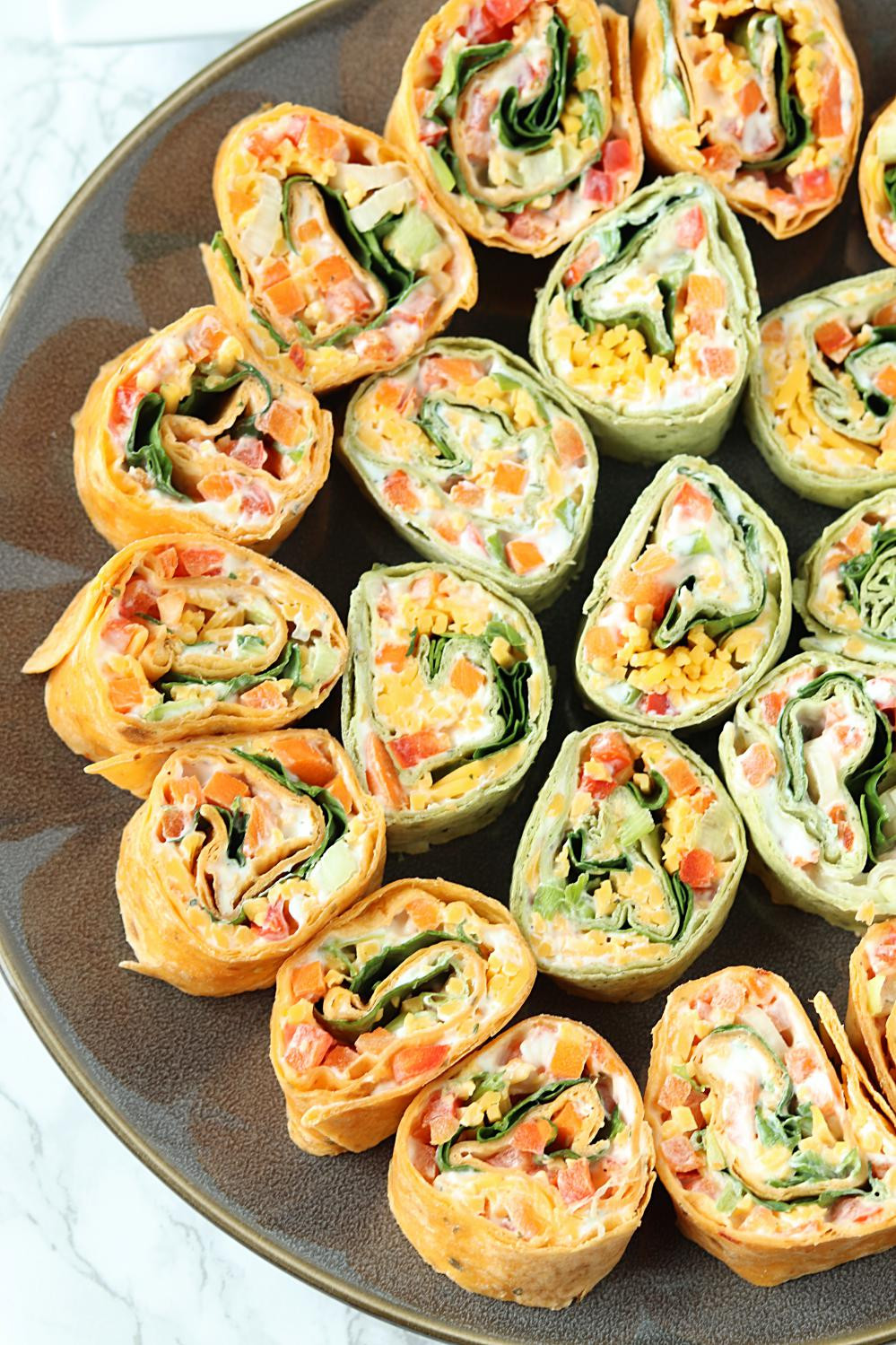 Tortilla Wraps Appetizer
 Veggie Tortilla Pinwheels Appetizer SoFabFood Tailgating