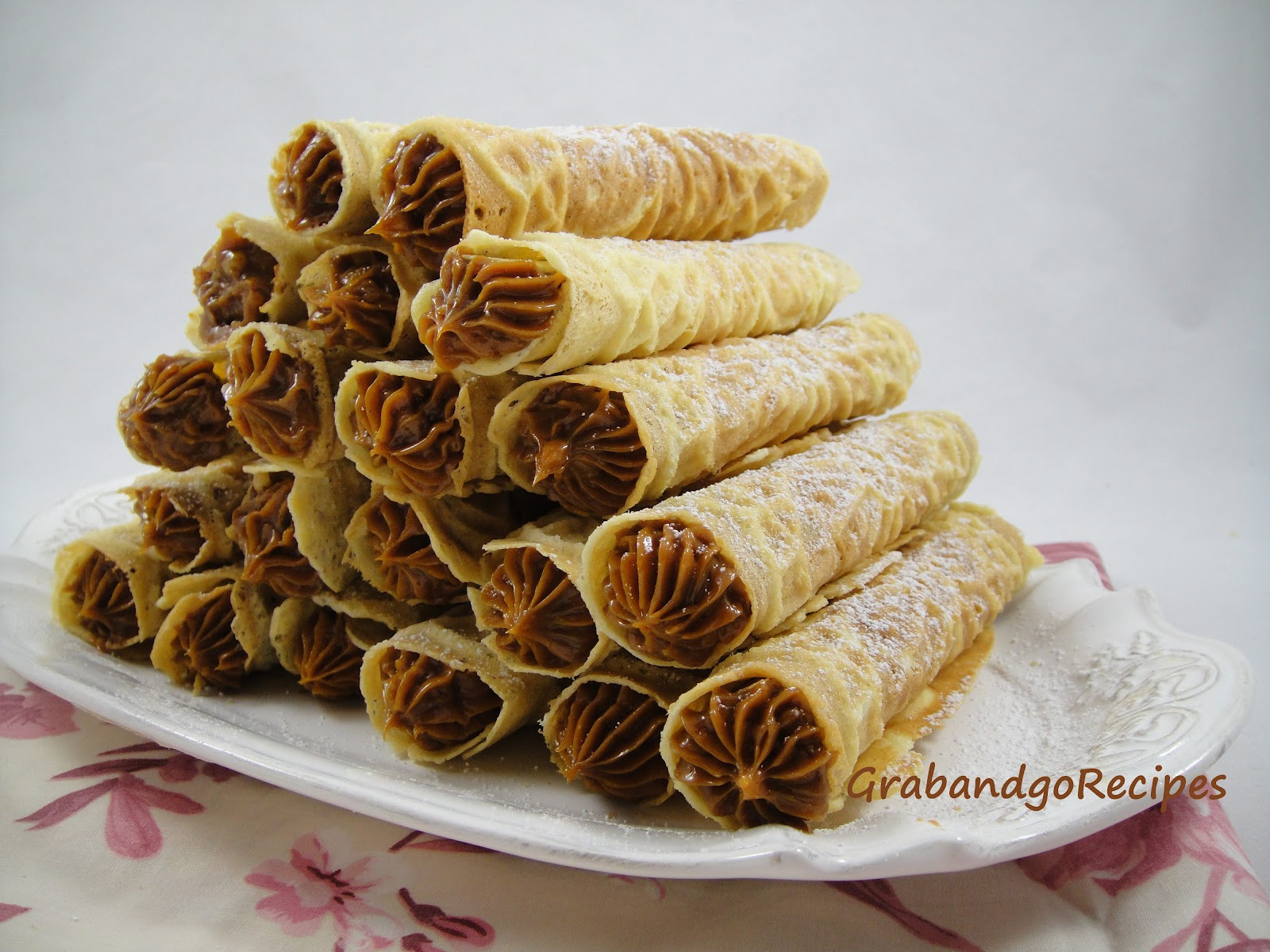 Traditional Russian Desserts
 Pizzele with Hazelnut Dulce de Leche – Trubochki Трубочки