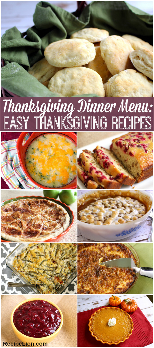 Traditional Thanksgiving Dinner Menu
 Thanksgiving Dinner Menu 22 Easy Thanksgiving Recipes