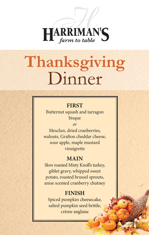 Traditional Thanksgiving Dinner Menu List
 Traditional Thanksgiving Menu