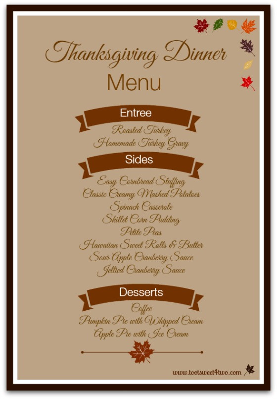 Traditional Thanksgiving Dinner Menu List
 42 Items for Your Thanksgiving Dinner Shopping List Toot