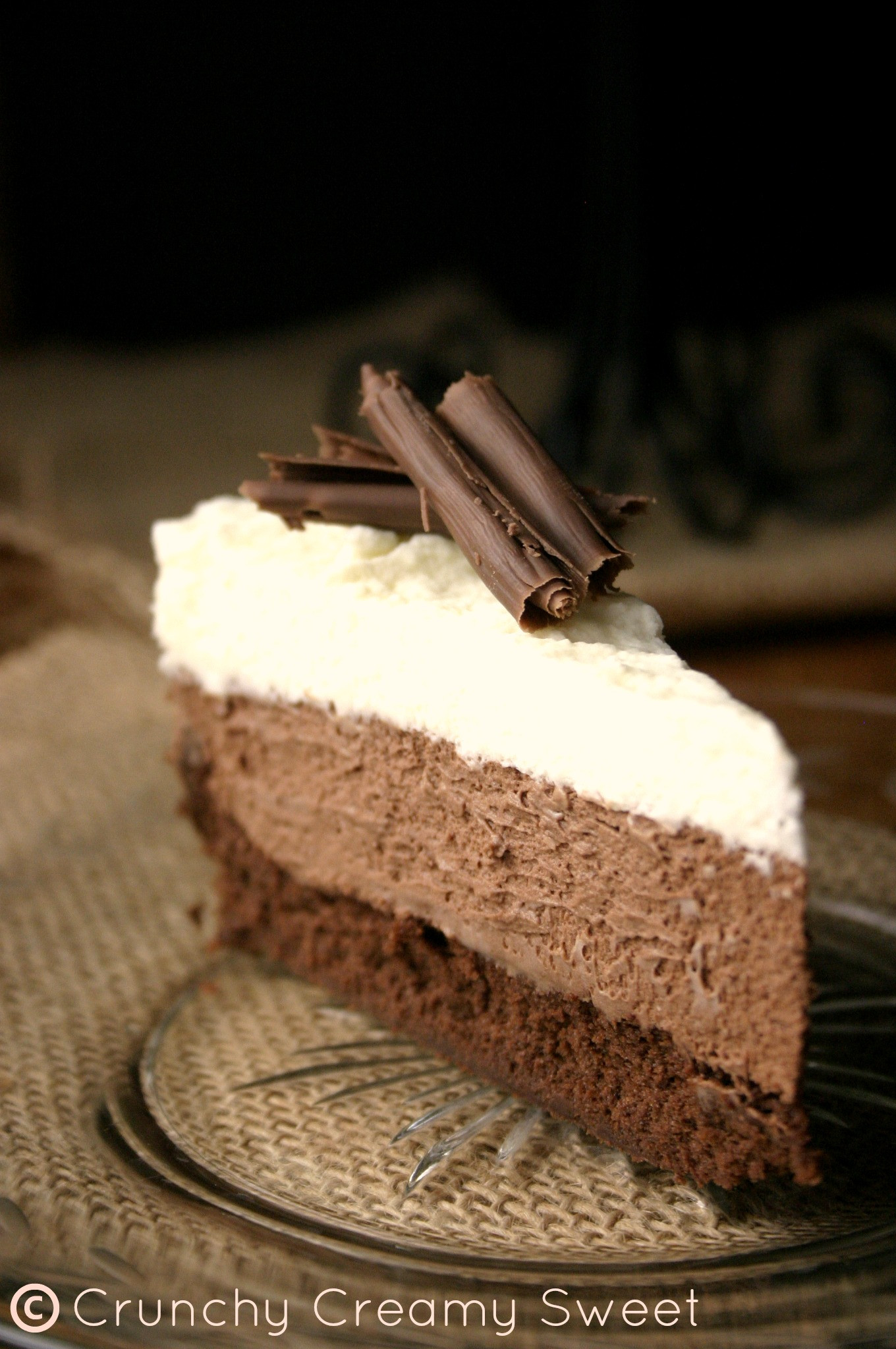 Triple Chocolate Mousse Cake
 triple chocolate mousse cake recipe by Crunchy Creamy Sweet