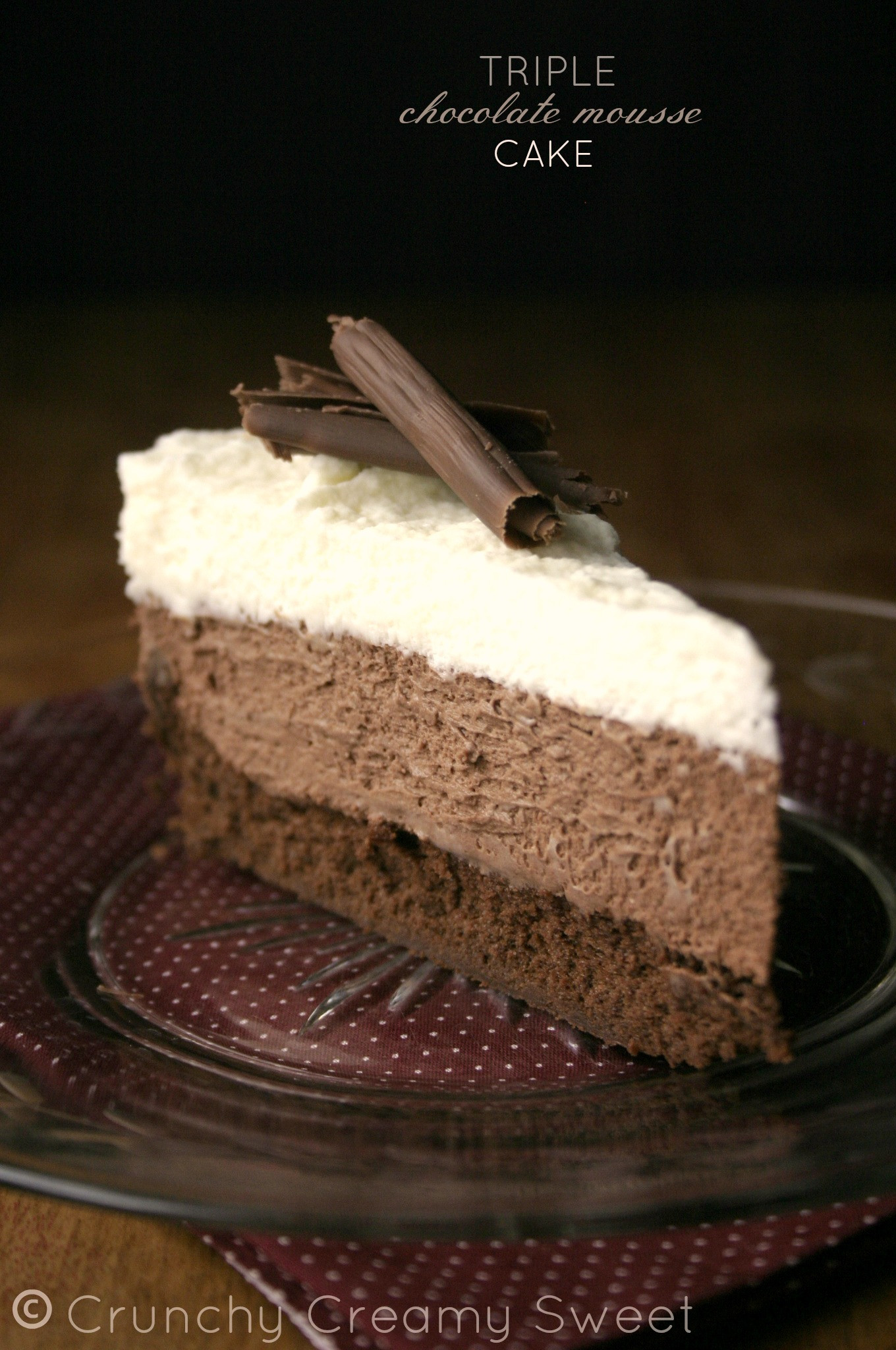 Triple Chocolate Mousse Cake
 triple chocolate mousse cake