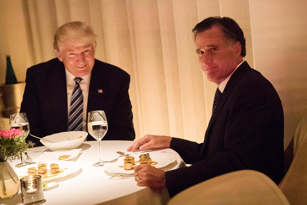 Trump Romney Dinner
 Mitt Romney Praises President elect Trump After Dinner