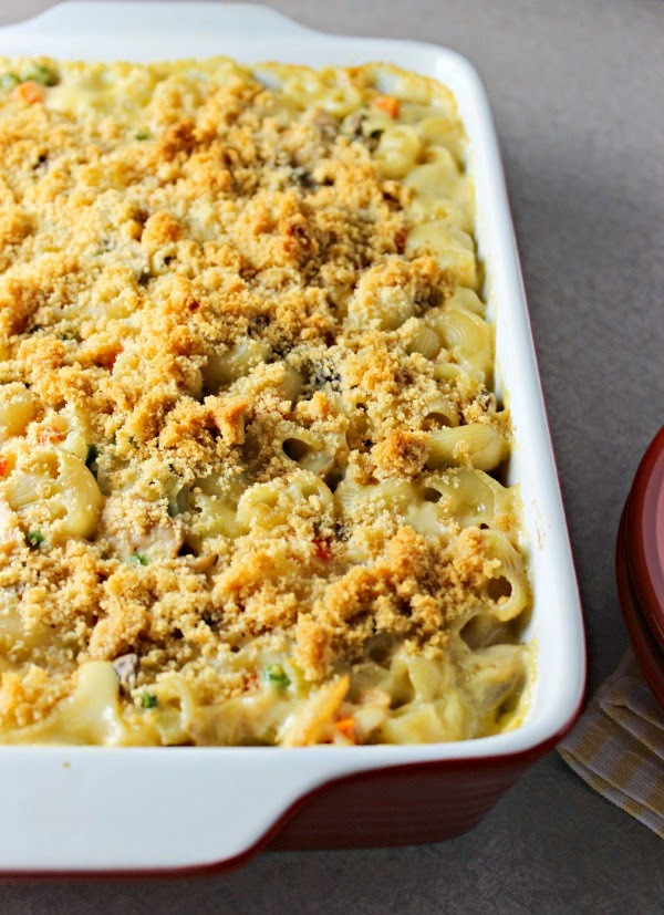 Tuna And Noodle Casserole
 Lighter Cheesy Tuna Noodle Casserole without Canned Cream