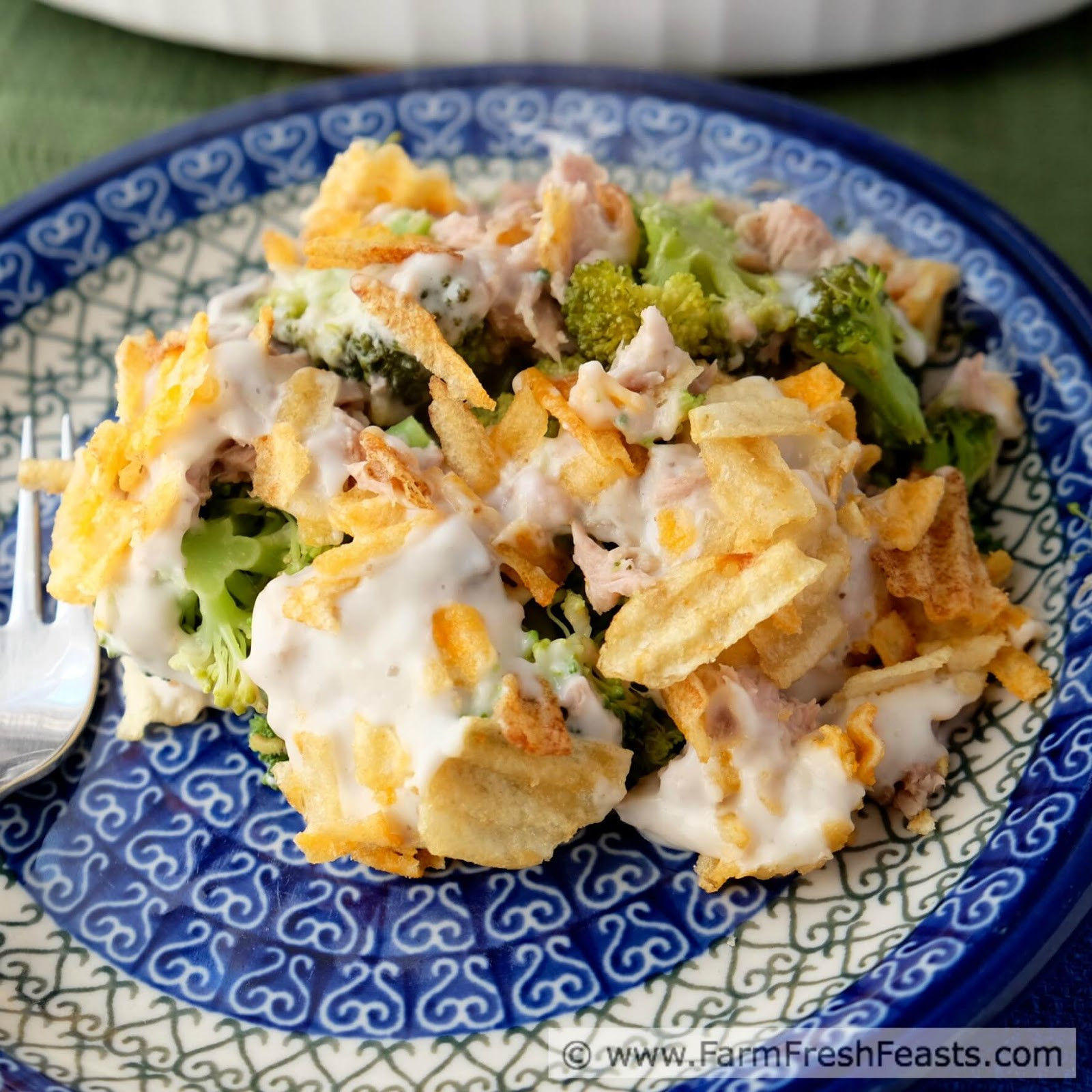 Tuna Casserole With Potato Chips
 Farm Fresh Feasts Tuna Broccoli Casserole with Potato