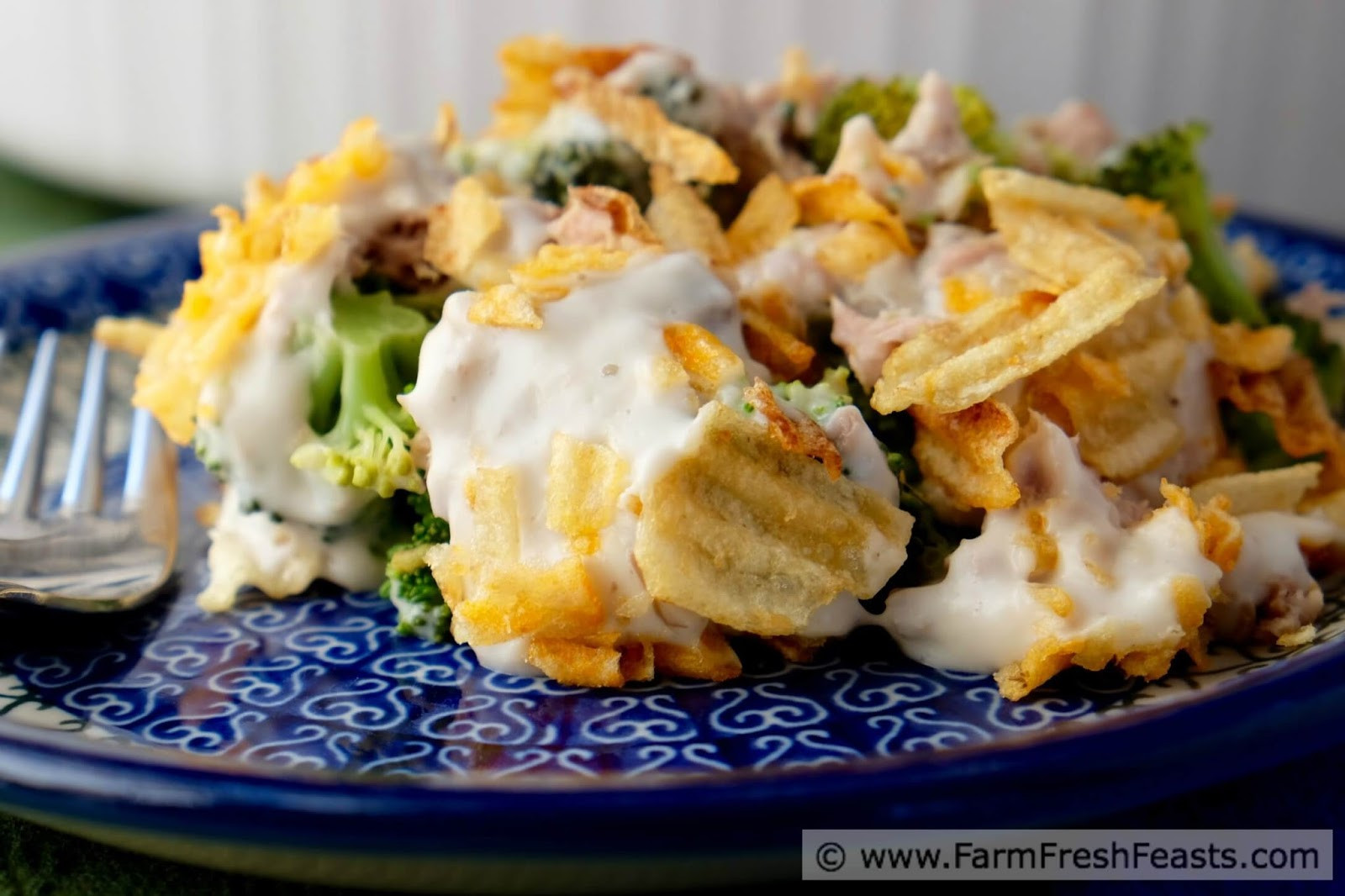 Tuna Casserole With Potato Chips
 Farm Fresh Feasts Tuna Broccoli Casserole with Potato