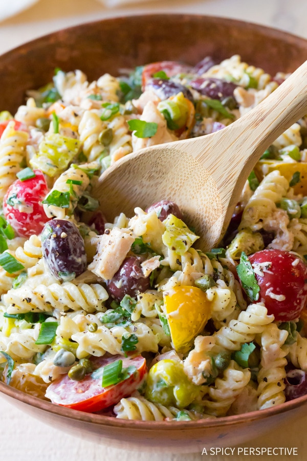 Tuna Pasta Salad
 Tuna Pasta Salad with Olives and Capers A Spicy Perspective