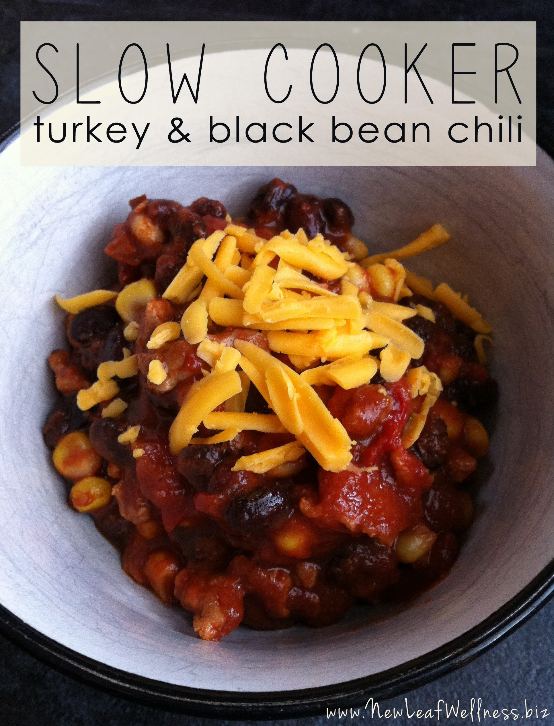 Turkey Black Bean Chili
 Slow cooker turkey black bean chili