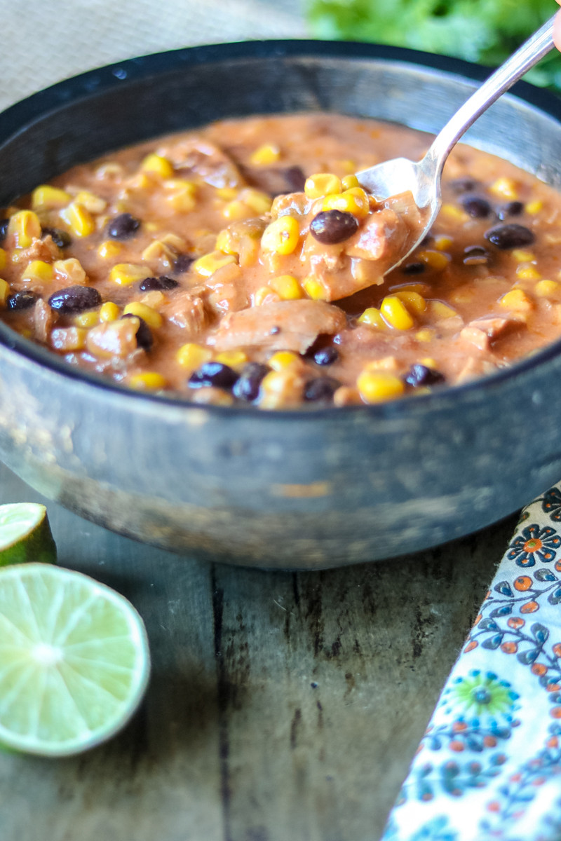 Turkey Black Bean Chili
 leftover turkey black bean chili