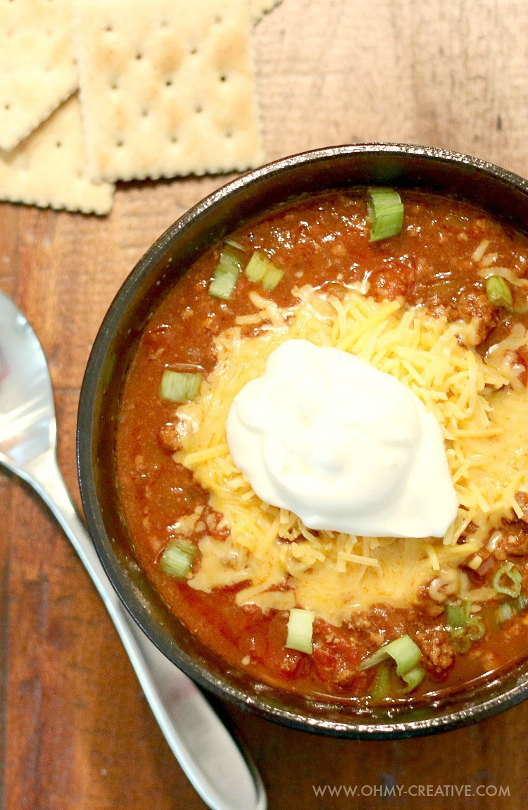 Turkey Chili Slow Cooker Recipe
 Slow Cooker Turkey Chili Recipe Oh My Creative