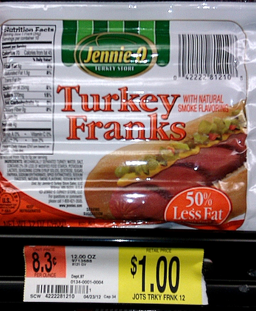 Turkey Hot Dogs
 Jennie O Turkey Hot Dogs Coupon = Under $ 50 cents at