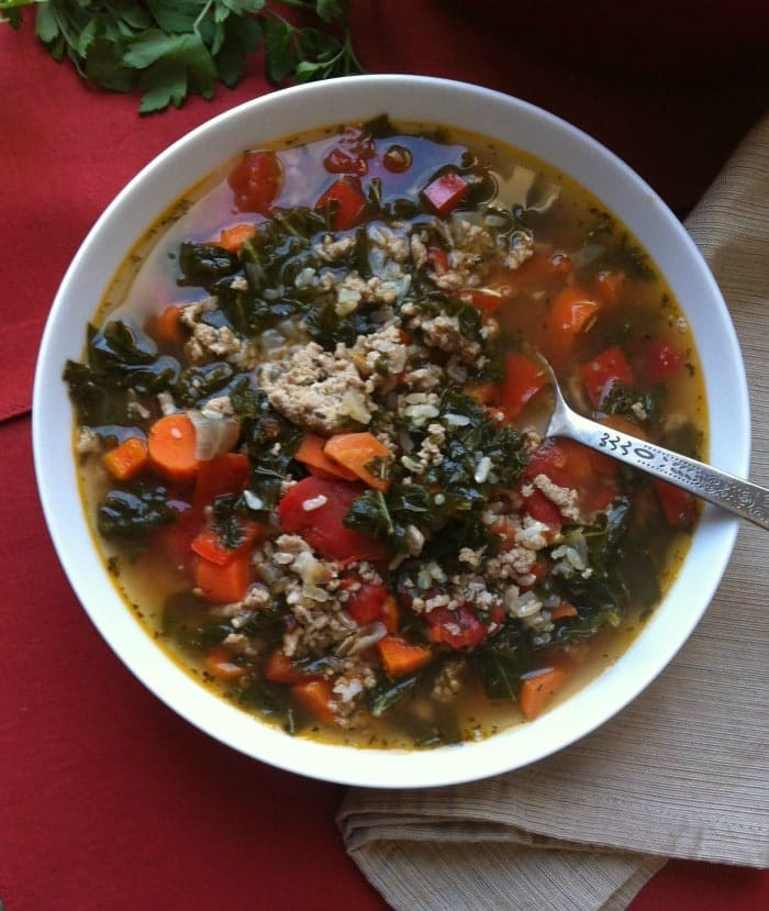 Turkey Kale Soup
 Turkey Kale and Brown Rice Soup A Cedar Spoon