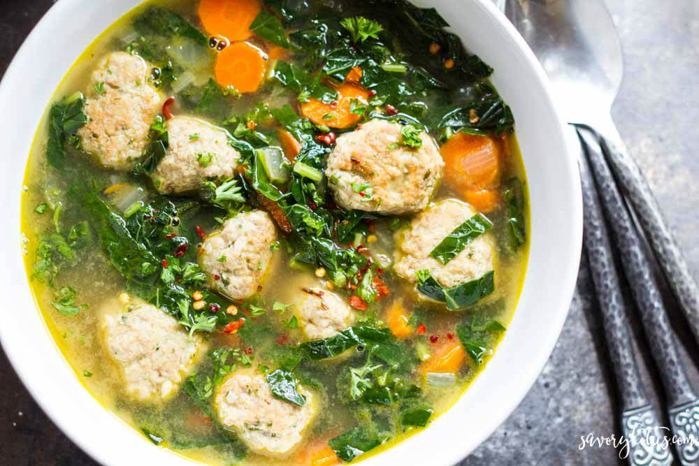 Turkey Kale Soup
 30 Minute Turkey Meatball and Kale Soup Savory Lotus