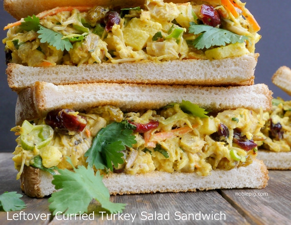 Turkey Salad Sandwich
 Leftover Curried Turkey Salad Sandwich