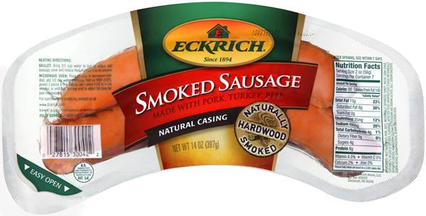 Turkey Sausage Nutrition
 Eckrich Smoked Sausage