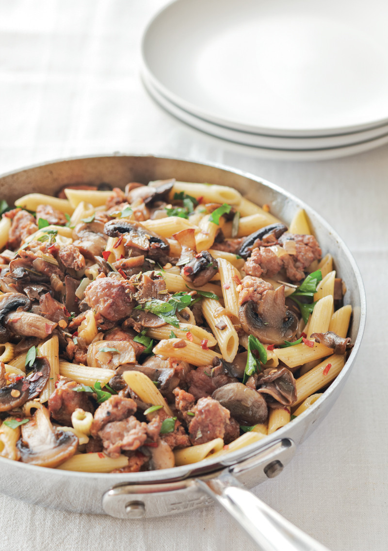 Turkey Sausage Recipes
 Penne with Mushrooms and Turkey Sausage