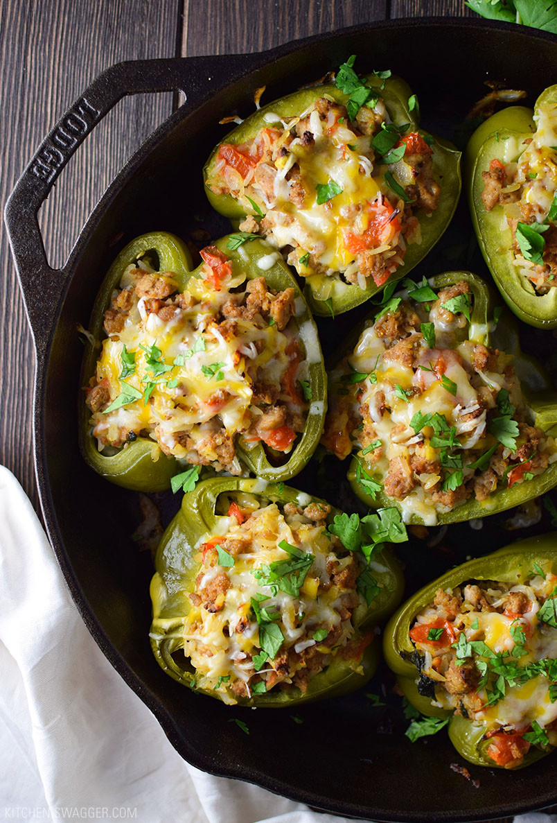 Turkey Stuffed Bell Peppers
 e Skillet Turkey Stuffed Bell Peppers Recipe