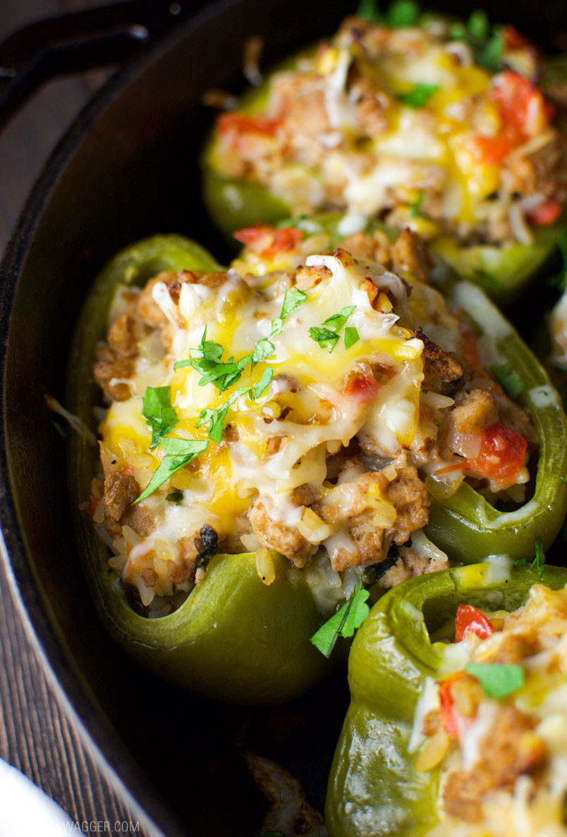 Turkey Stuffed Bell Peppers
 e Skillet Turkey Stuffed Bell Peppers Recipe