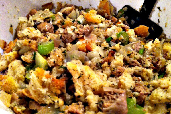 Turkey Stuffing With Sausage
 Turkey sausage and herb stuffing recipe