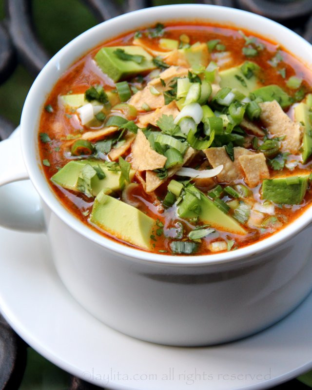 Turkey Tortilla Soup
 Chicken or turkey tortilla soup recipe Laylita s Recipes