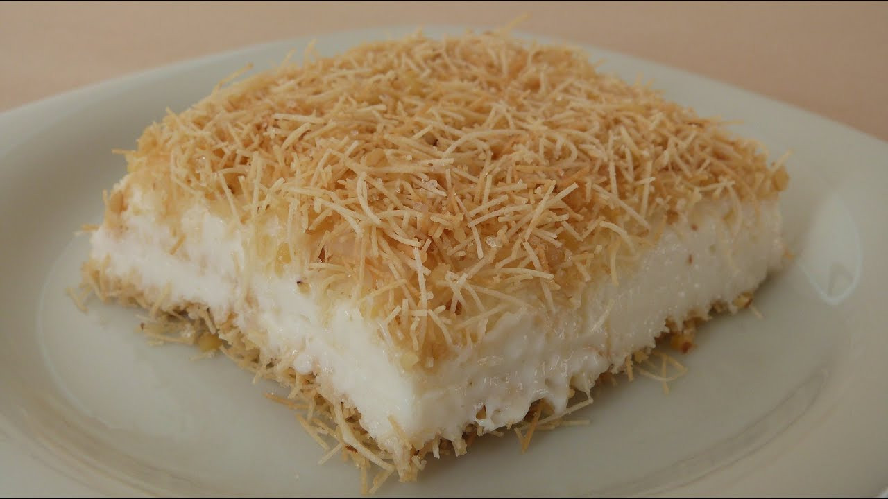 Turkish Dessert Recipes
 Kanafeh with Pudding Recipe Turkish Dessert