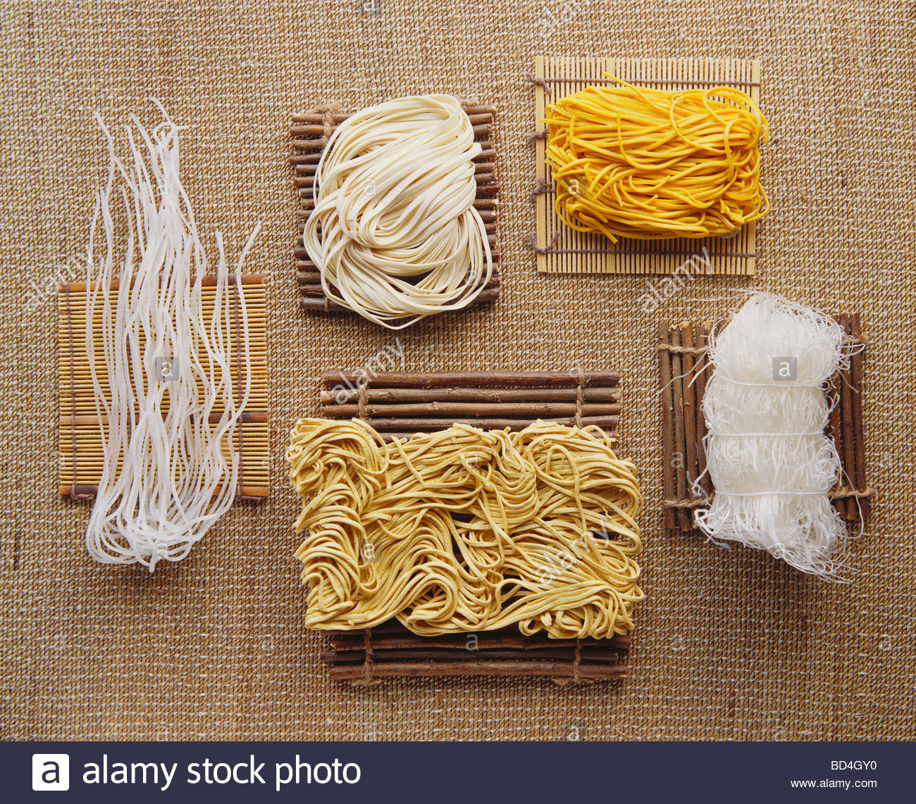 Types Of Chinese Noodles
 Various types of Chinese noodles Stock Royalty Free
