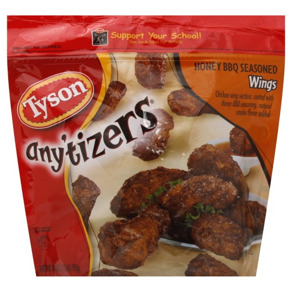 Tyson Chicken Wings
 Tyson Any tizers Chicken Wings Honey BBQ Seasoned Fully