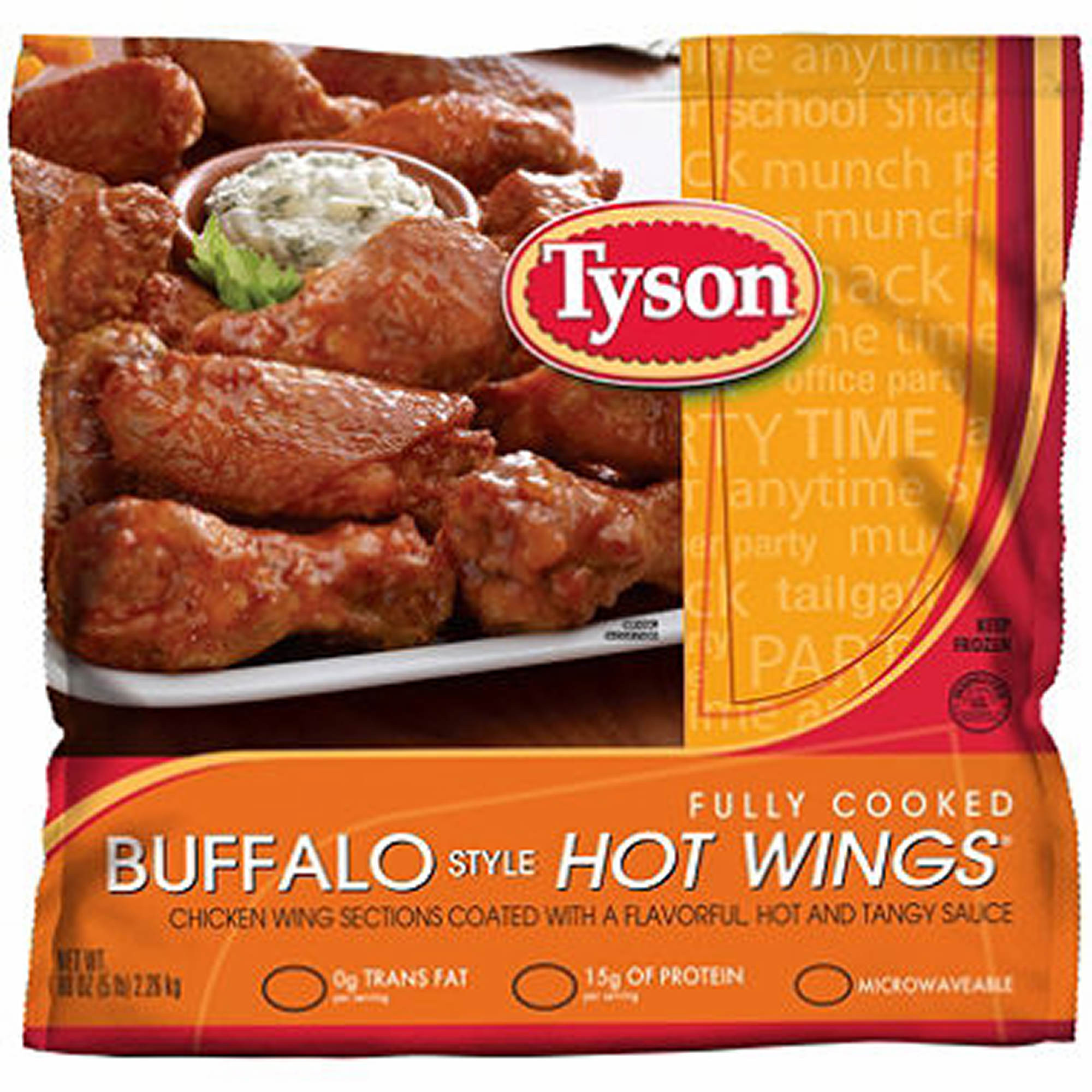 Tyson Chicken Wings
 Tyson Fully Cooked Buffalo Style Hot Wings 5 lbs BJ s