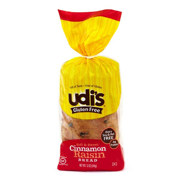 Udis Gluten Free Bread
 Udi s Gluten Free 12 ounce Cinnamon Raisin Bread Pack of