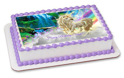 Unicorn Sheet Cake
 Unicorn Edible Image Cake Toppers