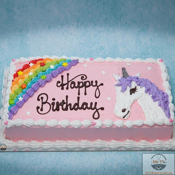 Unicorn Sheet Cake
 Unicorn Creamy Icing Birthday Cake Mr T s Bakery