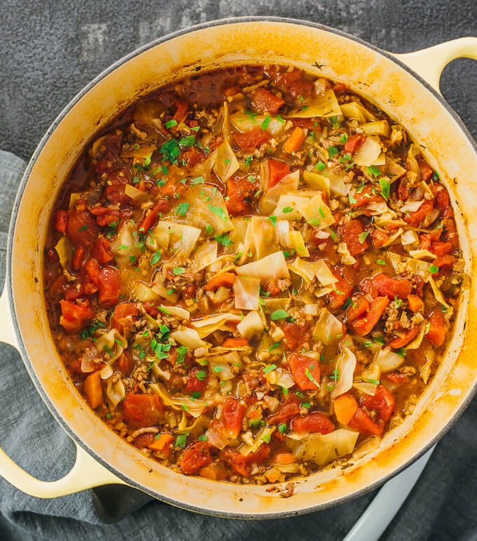 Unstuffed Cabbage Roll Soup
 Unstuffed Cabbage Roll Soup Low Carb Savory Tooth