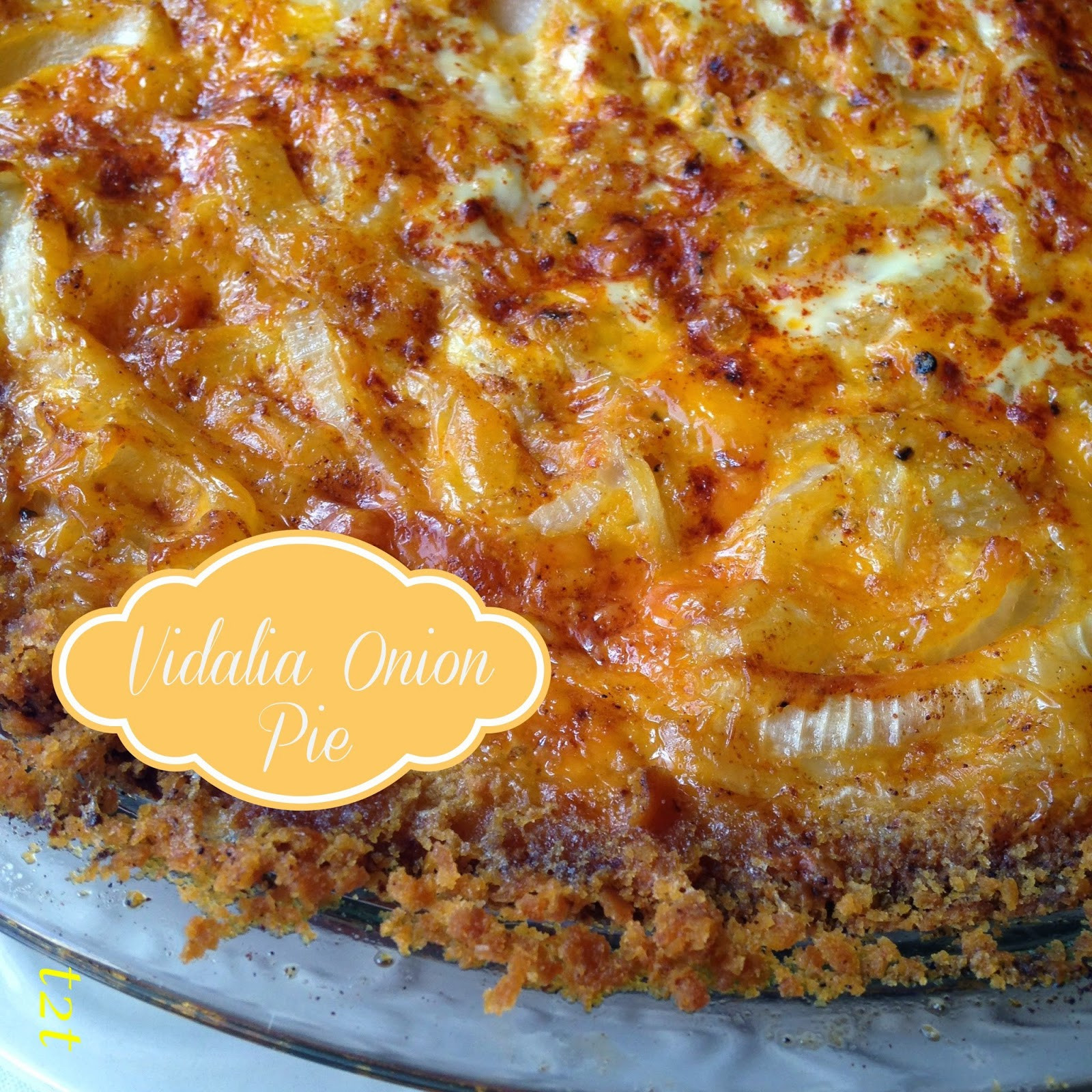 Vadalia Onion Pie
 Turnips 2 Tangerines Cheddar and Ritz Cracker Vidalia