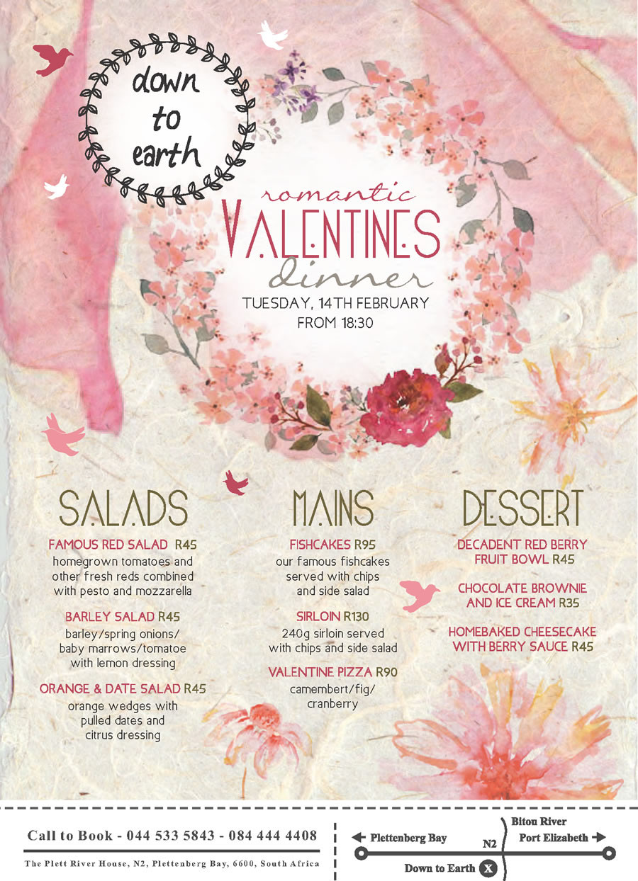 Valentine'S Day Dinner Specials
 Valentine’s Day specials in Plett Valentine s Day