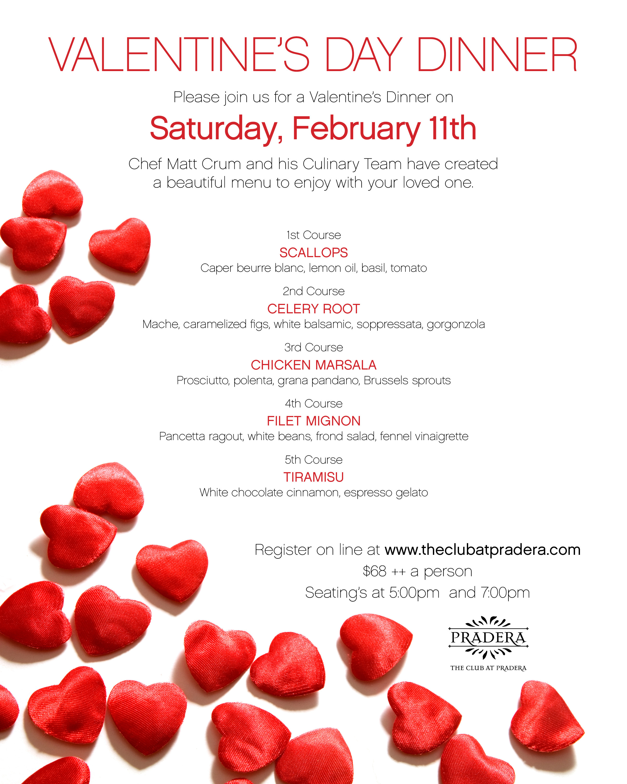 Valentine'S Day Dinner Specials
 Valentine s Day Dinner The Club at Pradera